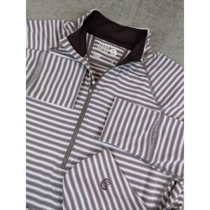 Mountain Hardwear Shirt Womens L Purple Striped Long Thumbhole Running 1/4 Zip